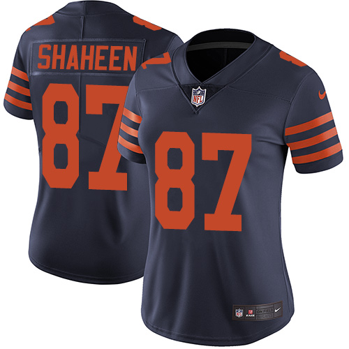 Nike Bears #87 Adam Shaheen Navy Blue Alternate Women's Stitched NFL Vapor Untouchable Limited Jersey - Click Image to Close